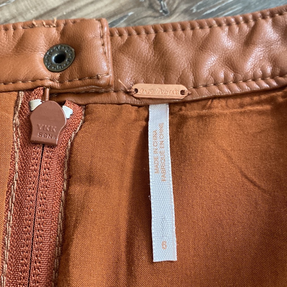 🤎Free People Vegan Leather🤎Mini Skirt - Picture 5 of 7